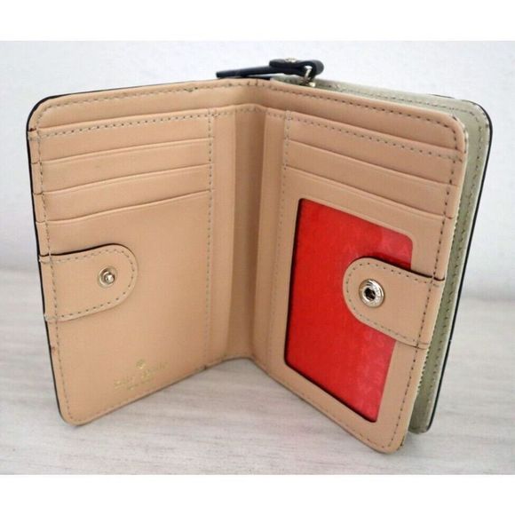 Kate Spade WLRU2212 Berkley Lane Cara Black/Porcelain Leather Zip Around Wallet - Picture 6 of 11